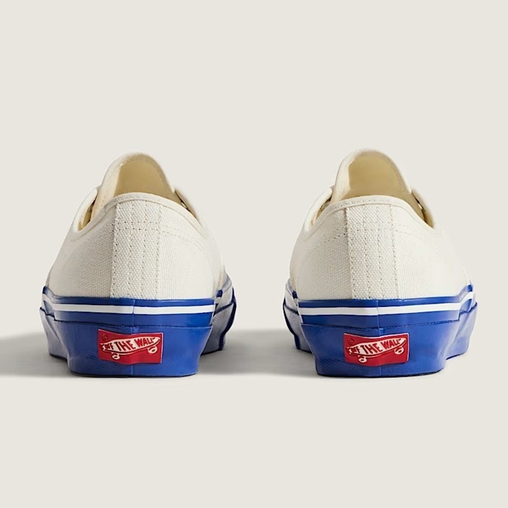 Vans Premium Authentic 44 LX Duck Canvas Shoe Men 10 Ivory Blue Low Top Cushion - Picture 3 of 9